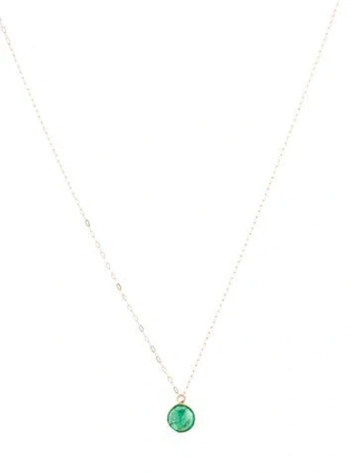 Pre-owned Necklace 14k Emerald Pendant , 17.75" In Multi