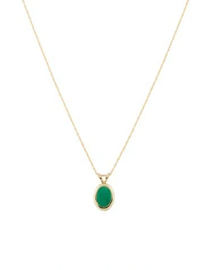 Pre-owned Necklace 14k Emerald Pendant , 17.75" In Multi