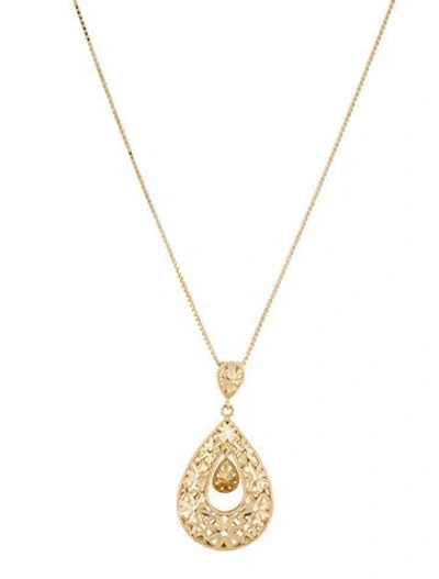 Pre-owned Necklace 14k Filigree Flower Pendant , 18" In Multi