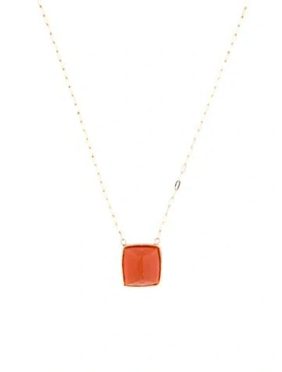 Pre-owned Necklace 14k Fire Opal Pendant , 18.25" In Multi