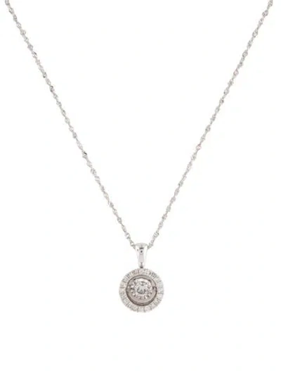 Pre-owned Necklace 14k Floating Diamond Pendant , 16.25" In Multi
