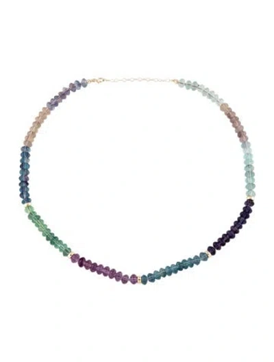 Pre-owned Necklace 14k Fluorite Bead , 15.5" In Multi