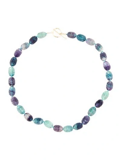 Pre-owned Necklace 14k Fluorite Bead Strand , 18" In Multi