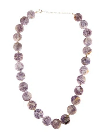 Pre-owned Necklace 14k Fluorite Bead Strand , 18.5" In Multi