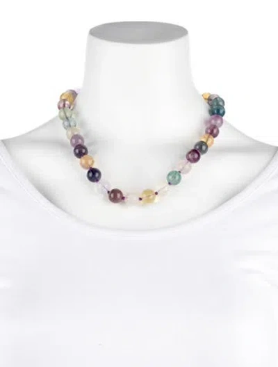 Pre-owned Necklace 14k Fluorite Bead Toggle , 19.5" In Multi