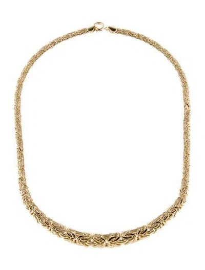 Pre-owned Necklace 14k Graduated Byzantine Chain , 17" In Multi