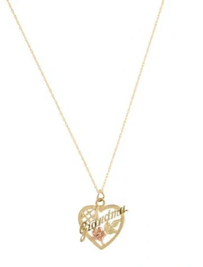 Pre-owned Necklace 14k 'grandma' Heart Pendant , 18" In Multi