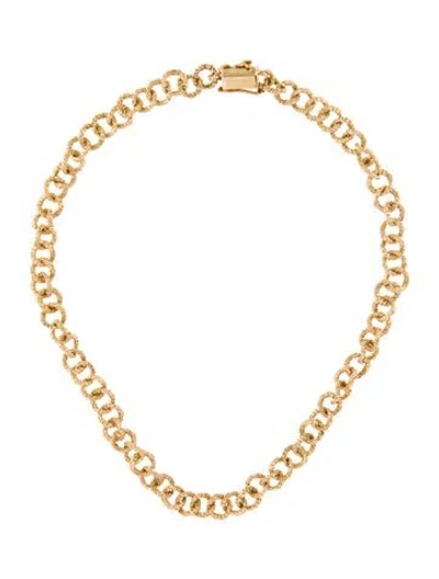 Pre-owned Necklace 14k Hammered Link Chain , 15.25" In Multi