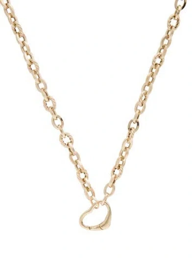 Pre-owned Necklace 14k Heart Lock Chain , 18" In Multi
