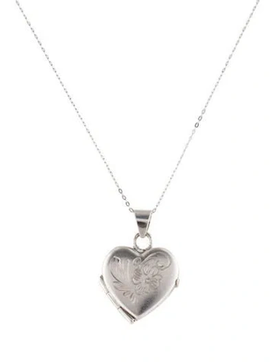 Pre-owned Necklace 14k Heart Locket, 15.5" In Multi