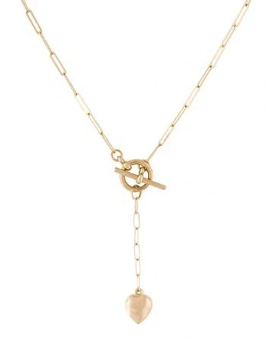 Pre-owned Necklace 14k Heart Pendant , 15.5" In Multi