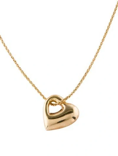 Pre-owned Necklace 14k Heart Pendant , 16" In Multi