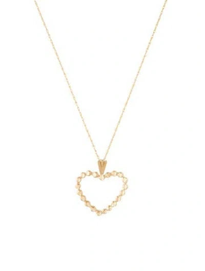 Pre-owned Necklace 14k Heart Pendant , 17.75" In Multi