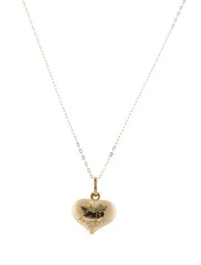 Pre-owned Necklace 14k Heart Pendant , 18" In Multi