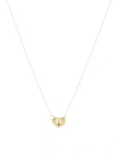 Pre-owned Necklace 14k Heart Pendant , 18.25" In Multi