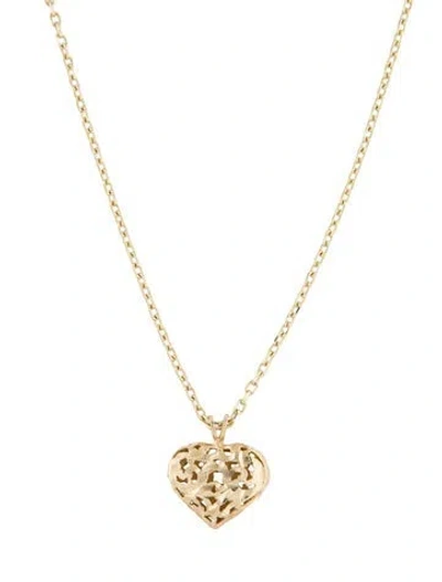 Pre-owned Necklace 14k Heart Pendant , 20" In Multi