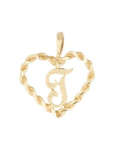 Pre-owned Necklace 14k Initial "f" Heart Pendant In Multi
