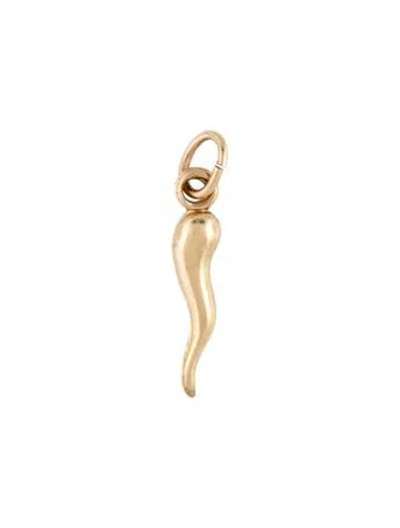 Pre-owned Necklace 14k Italian Horn Pendant In Multi