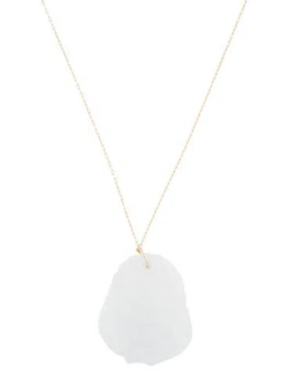 Pre-owned Necklace 14k Jadeite Buddha Pendant , 17" In Multi
