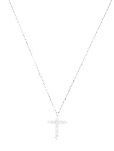Pre-owned Necklace 14k Lab-grown Diamond Cross Pendant , 17" In Multi