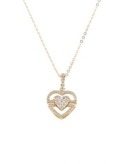 Pre-owned Necklace 14k Lab-grown Diamond Heart Pendant , 18" In Multi