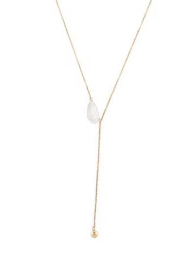 Pre-owned Necklace 14k Lab-grown Diamond Lariat , 18" In Multi