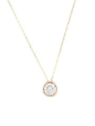 Pre-owned Necklace 14k Lab-grown Diamond Solitaire Pendant , 18" In Multi