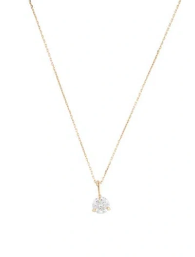 Pre-owned Necklace 14k Lab-grown Diamond Solitaire Pendant , 18" In Multi