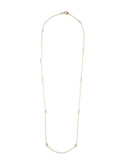 Pre-owned Necklace 14k Lab-grown Diamond Station , 20" In Multi
