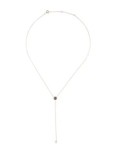 Pre-owned Necklace 14k Labradorite & Diamond Lavalier , 18" In Multi