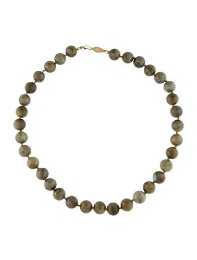 Pre-owned Necklace 14k Labradorite Bead Strand , 18" In Multi