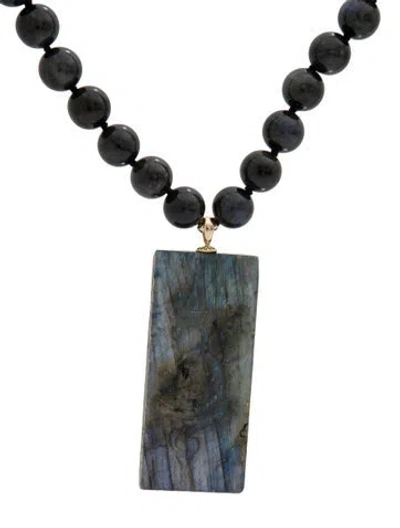 Pre-owned Necklace 14k Labradorite Pendant , 18" In Multi