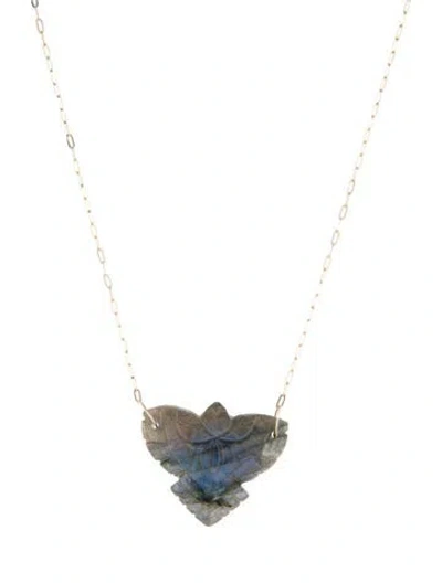 Pre-owned Necklace 14k Labradorite Phoenix Pendant , 18" In Multi