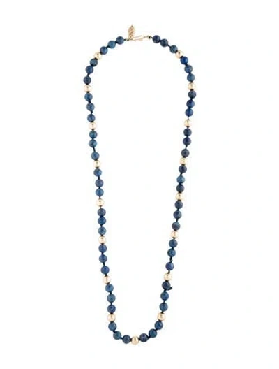 Pre-owned Necklace 14k Lapis Lazuli Bead , 19" In Multi