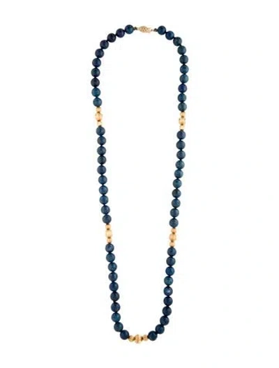 Pre-owned Necklace 14k Lapis Lazuli Bead , 23" In Multi