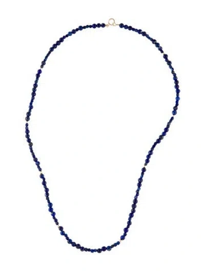 Pre-owned Necklace 14k Lapis Lazuli Bead Strand , 17.5" In Multi