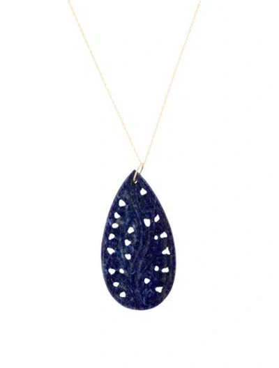Pre-owned Necklace 14k Lapis Lazuli Pendant , 18" In Multi
