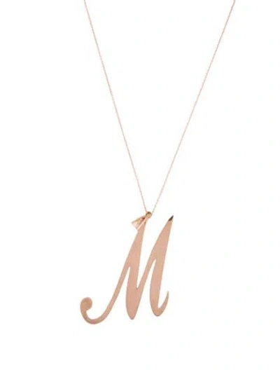 Pre-owned Necklace 14k Letter 'm' Pendant , 20" In Multi