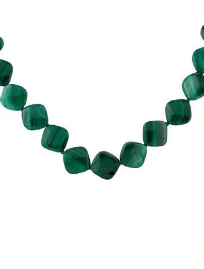 Pre-owned Necklace 14k Malachite Bead , 24.5" In Multi