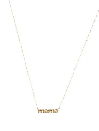 Pre-owned Necklace 14k 'mama' Pendant , 18.5" In Multi