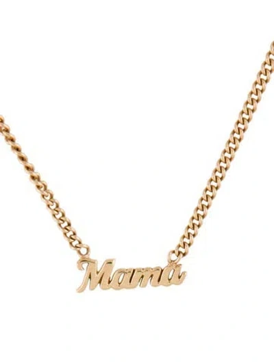 Pre-owned Necklace 14k 'mama' Station , 15" In Multi