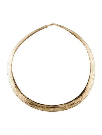 Pre-owned Necklace 14k Mesh Woven Collar , 19" In Multi