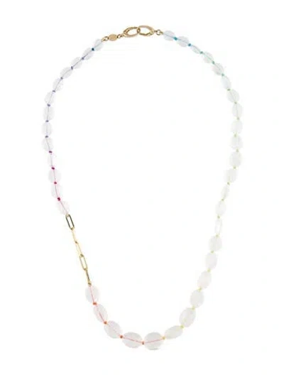 Pre-owned Necklace 14k Moonstone Labradorite Bead , 18" In Multi