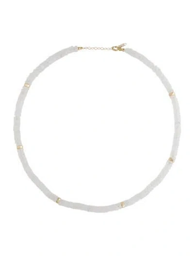 Pre-owned Necklace 14k Moonstone Labradorite Bead Strand , 17.75" In Multi