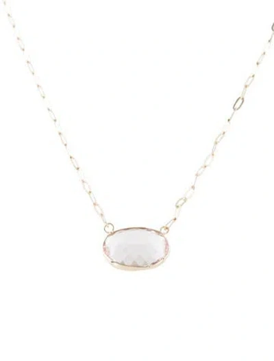 Pre-owned Necklace 14k Morganite Pendant , 18.25" In Multi