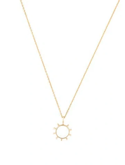 Pre-owned Necklace 14k Mother Of Pearl Pendant , 17.5" In Multi