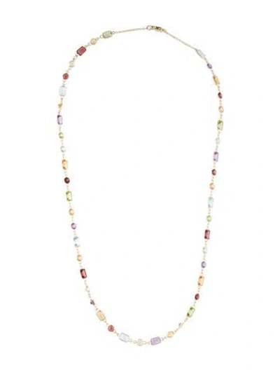 Pre-owned Necklace 14k Multicolor Station , 19.75"