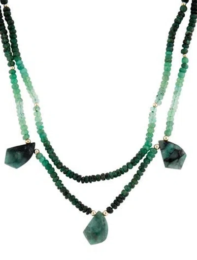 Pre-owned Necklace 14k Multistone Bead Double Strand , 19.25"