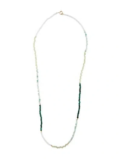 Pre-owned Necklace 14k Multistone Bead , 17"