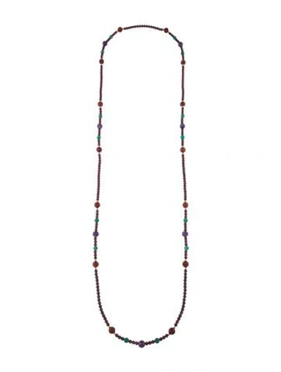 Pre-owned Necklace 14k Multistone Beaded , 44"